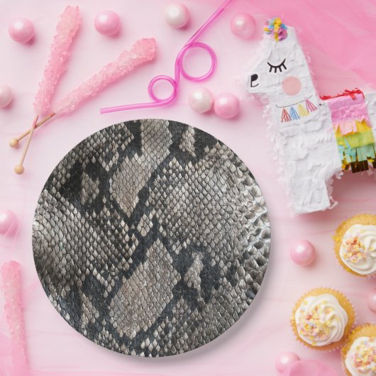 Python Snake Skin - Rich Elegant Halloween Papieren Bordje (Feest)