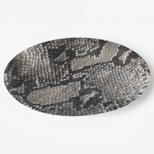 Python Snake Skin - Rich Elegant Halloween Papieren Bordje (Gekanteld)
