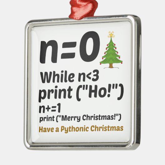 Pythonic Kerstmis Metalen Ornament (Links)