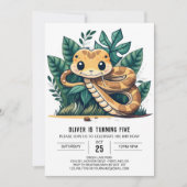 Pythons bewerkbare kinderen verjaardag kaart (Voorkant)