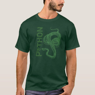Pythonskelet, met olie besmeurde slang klaar om te t-shirt