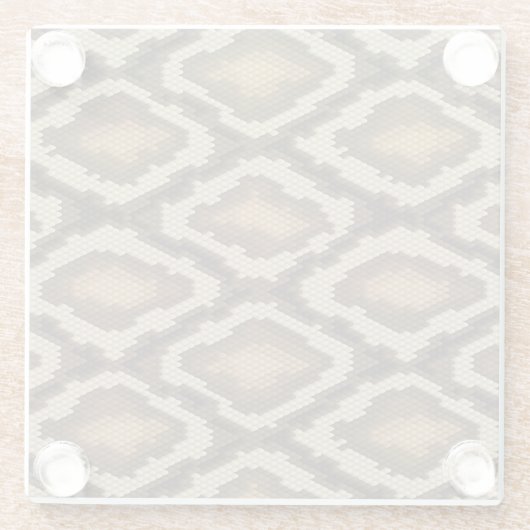 Pythonslang huidpatroon 2 glazen onderzetter (Achterkant)