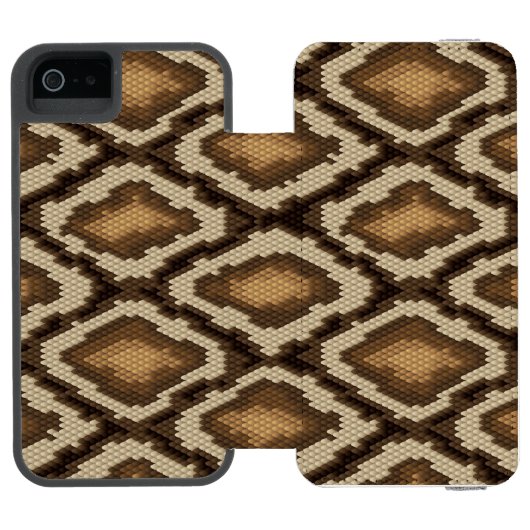 Pythonslang huidpatroon 2 incipio iPhone portemonnee hoesje (Agenda Open)