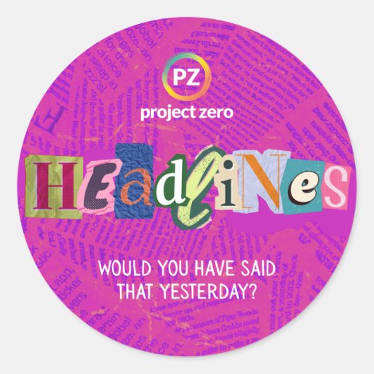 PZ Headlines Sticker (Rond) (Voorkant)