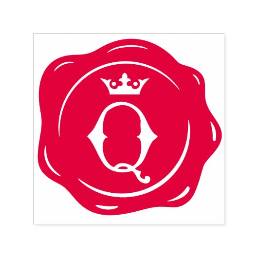 Q - Antiek Wax Seal Gotische Kroon Initiaal Letter Zelfinktende Stempel (Design)