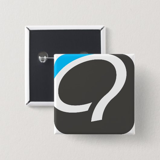 Q Button - blauw (Voorkant /achterkant)