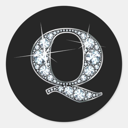 "Q" Diamond Bling Sticker (Voorkant)