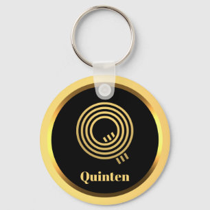 Q Gold Monogrammed Letter persoonlijk Sleutelhanger