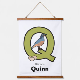 Q is voor gepersonaliseerde… hangend wandkleed