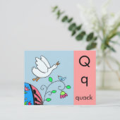 Q is voor Quack Briefkaart (Staand voorkant)