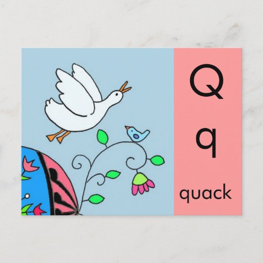 Q is voor Quack Briefkaart (Voorkant)