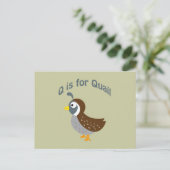 Q is voor Quail Briefkaart (Staand voorkant)