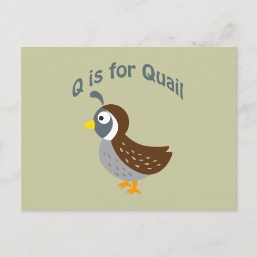 Q is voor Quail Briefkaart (Voorkant)
