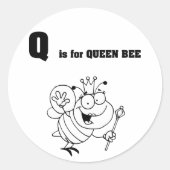 Q is voor Queen Bee Stickers (Voorkant)