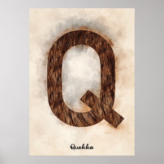 Q is voor Quokka Poster (Voorkant)