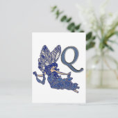 Q Monogram Angel Briefkaart (Staand voorkant)