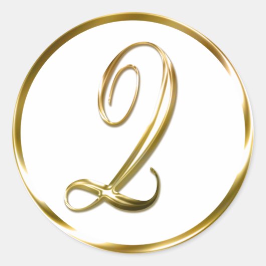 Q Monogram Faux Gold Envelope of Favor Seal Ronde Sticker (Voorkant)