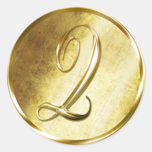 Q Monogram Faux Gold Envelope Seal Stickers (Voorkant)
