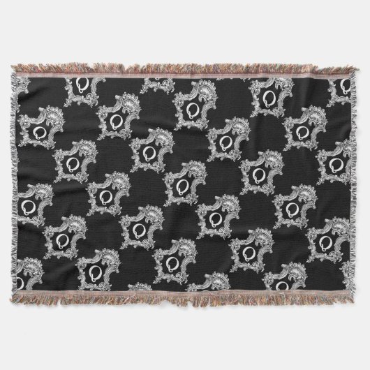 Q Monogram Initiaal Throw Blanket Deken (Voorkant)