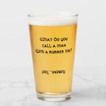 Q&Q MAN MET EEN RUBBEREN TEEN? glazen bierpint