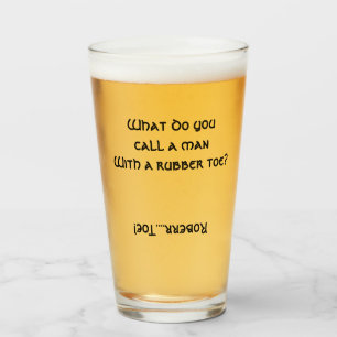 Q&Q MAN MET EEN RUBBEREN TEEN? glazen bierpint