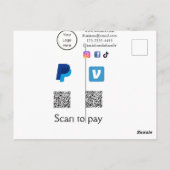 Q R-code PayPal venmo scan betalen voeg social med Briefkaart (Achterkant)