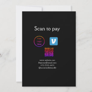 Q R code venmo scan om te betalen add logo social  Feestdagenkaart