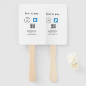 Q R code venmo scan om te betalen add logo social  Handwaaier (Voorkant en achterkant)