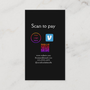 Q R code venmo scan om te betalen add logo social Visitekaartje