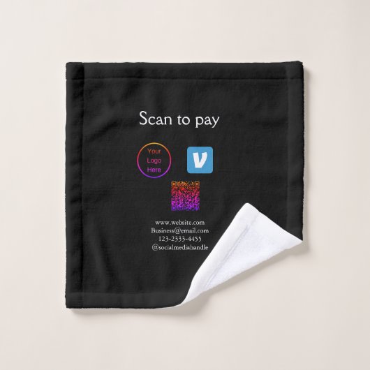 Q R code venmo scanner pour payer ajouter le logo  (Gant de toilette)