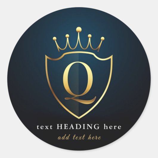 Q - Sticker rond Monogramme Lettre (Devant)