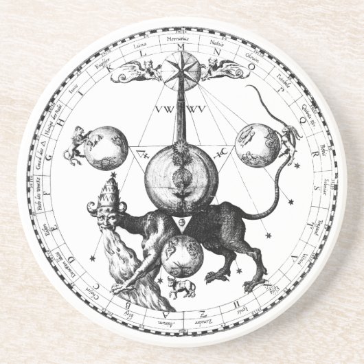 Qabalah Mandala Zandsteen Onderzetter (Voorkant)