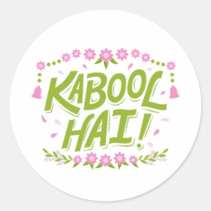 Qabool hai Nikkah desi huwelijksfeest speels Ronde Sticker
