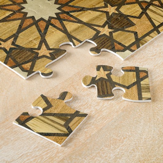 Qarawiyyin Mosque Geometric Pattern 1 Hout Legpuzzel (Zijkant)