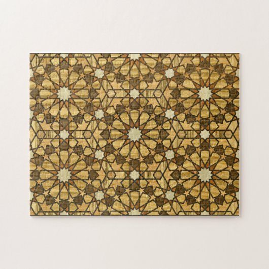Qarawiyyin Mosque Geometric Pattern 1 Hout Legpuzzel (Horizontaal)