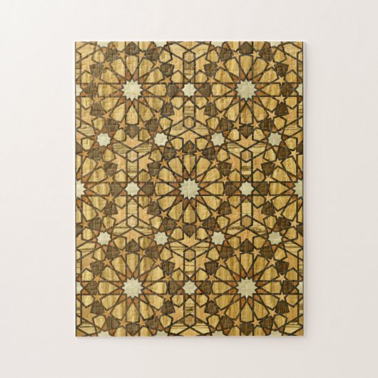 Qarawiyyin Mosque Geometric Pattern 1 Hout Legpuzzel (Verticaal)