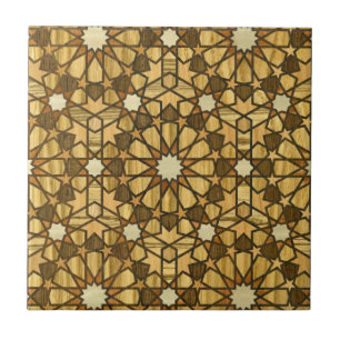 Qarawiyyin Mosque Geometric Pattern 1 Hout Tegeltje