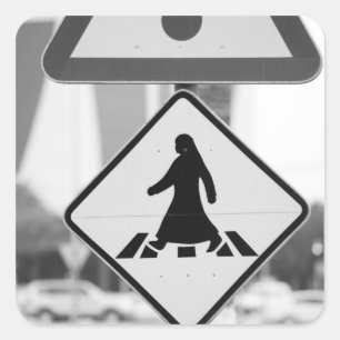 Qatar, Ad Dawhah, Doha. Arabische voetganger Vierkante Sticker