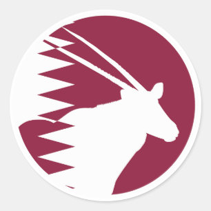 Qatar Arabische oryx Qatarese nationale dierenvlag Ronde Sticker