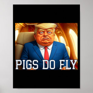 Qatar Een Lago Anti Trump Qatar Vliegtuig Varkens Poster
