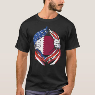 Qatar Flag American Proud van mijn Qatarese erfgoe T-shirt