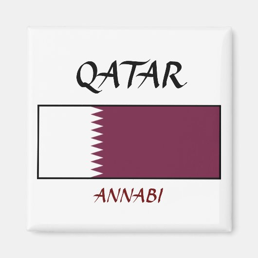 Qatar Flag "ANNABI" Magneet (Voorkant)