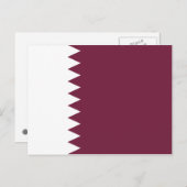 Qatar Flag Briefkaart (Voorkant / Achterkant)