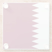 Qatar Flag Glazen Onderzetter (Achterkant)