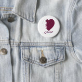 Qatar Flag Heart Ronde Button 5,7 Cm (In situ)