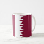 Qatar Flag Keramische Koffie Mok (Voorkant rechts)