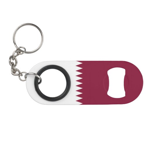 Qatar Flag Mini Flessenopener (Voorkant (Horizontaal))