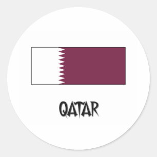 Qatar Flag Ronde Sticker