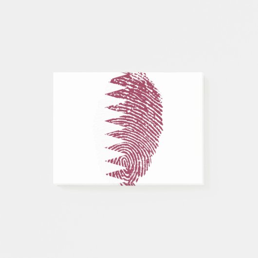 Qatar Flag Vingerprint Land Pride Identity Post-it® Notes (Voorkant)