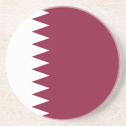 Qatar Flag Zandsteen Onderzetter (Voorkant)